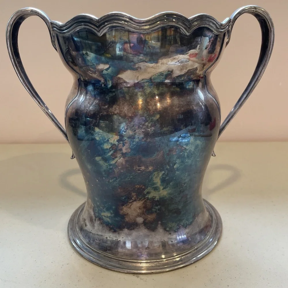 Antique Meriden B Company Silver Plated Loving Cup Trophy Urn Vase Ice Bucket